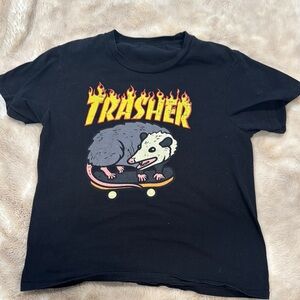 Thrasher Black Kids T-Shirt